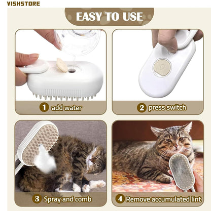 3‑in‑1 Pet Steam Comb