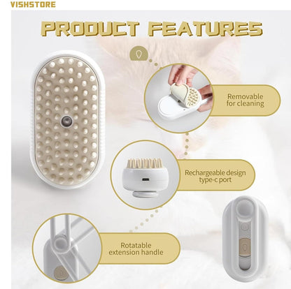 3‑in‑1 Pet Steam Comb